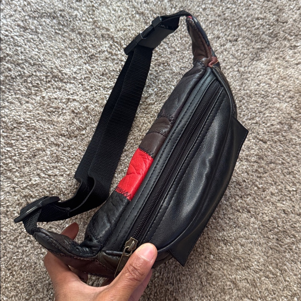 Vintage Patchwork Leather Fanny Pack - image 4